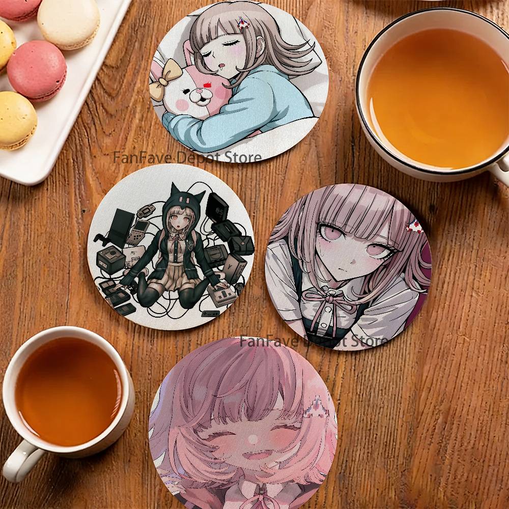 Wine N Beer - Декоративная круглая деревянная подставка D-Danganronpa N-Nanami