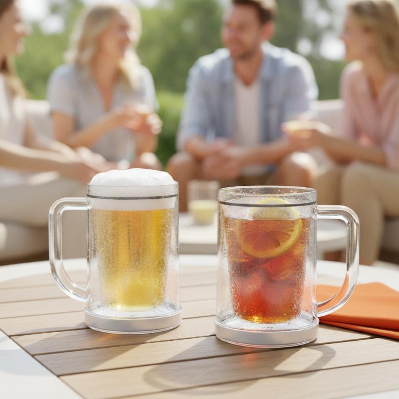 Двустенная охлаждающая пивная  – обзор и цена Beer Mug Handled