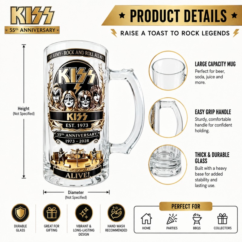 Пивная кружка KISS к 55-летию  – обзор и цена Beer Mug Handled